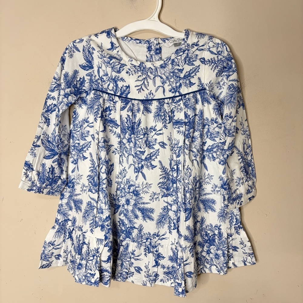 NWT RUFFLE BUTTS Winter Bliss Toile Ruffle Hem Dress, 2T - Picture 2 of 12